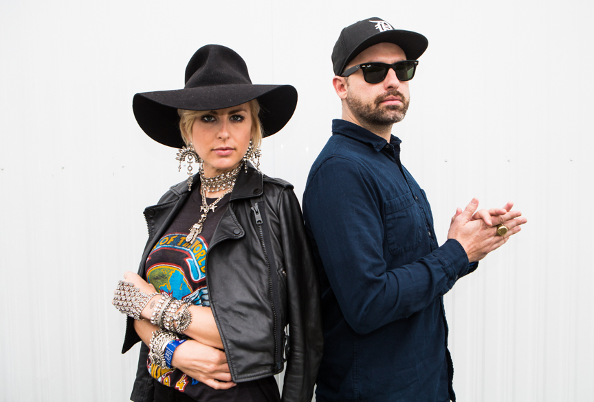 Phantogram backstage at Gov Ball 2017