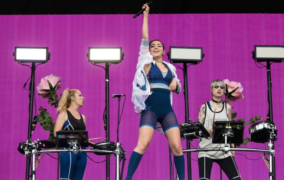 Charlie XCX performs on the Other Stage during day 2 of the Glastonbury Festival