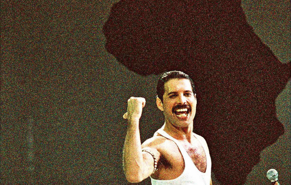 Freddie Mercury at Live Aid in 1985