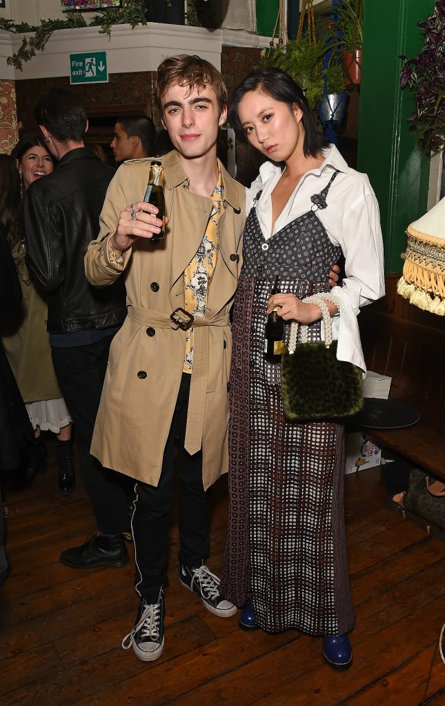 Lennon Gallagher and Betty Bachz celebrate Burberrys September collection and the Dazed Burberry cover shot by Angelo Penetta during London Fashion Week on September 16, 2017 in London, United Kingdom.