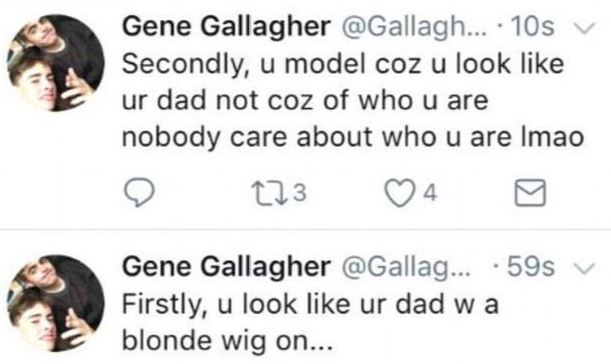 Gene Gallagher's Tweets to Anais