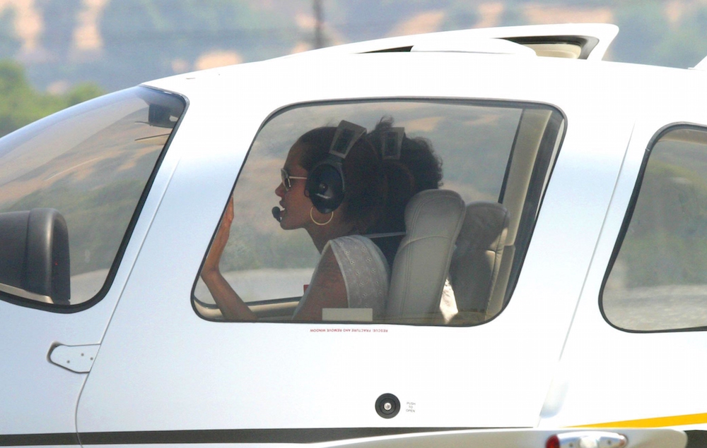 ANGELINA JOLIE FLYING LESSONS IN LOS ANGELES