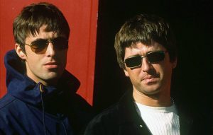 Liam and Noel Gallagher in Oasis