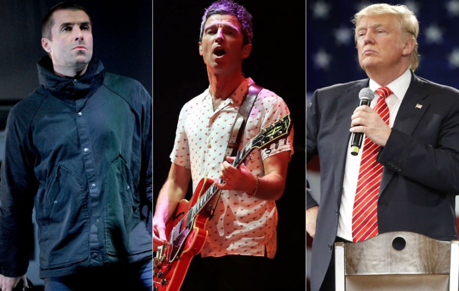 Liam Gallagher, Noel Gallagher and Donald Trump