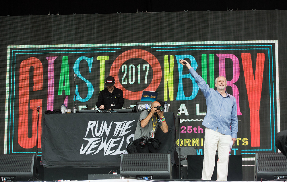 Jeremy Corbyn at Glastonbury 2018