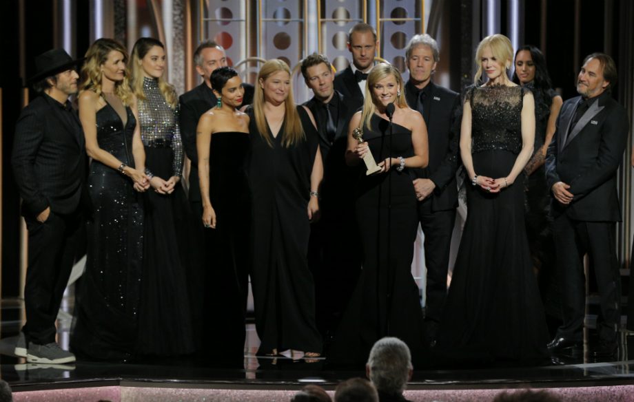 Reese Witherspoon accepts the award for Best Television Limited Series or Motion Picture Made for Television for “Big Little Lies” during the 75th Annual Golden Globe Awards at The Beverly Hilton Hotel on January 7, 2018 in Beverly Hills, California.