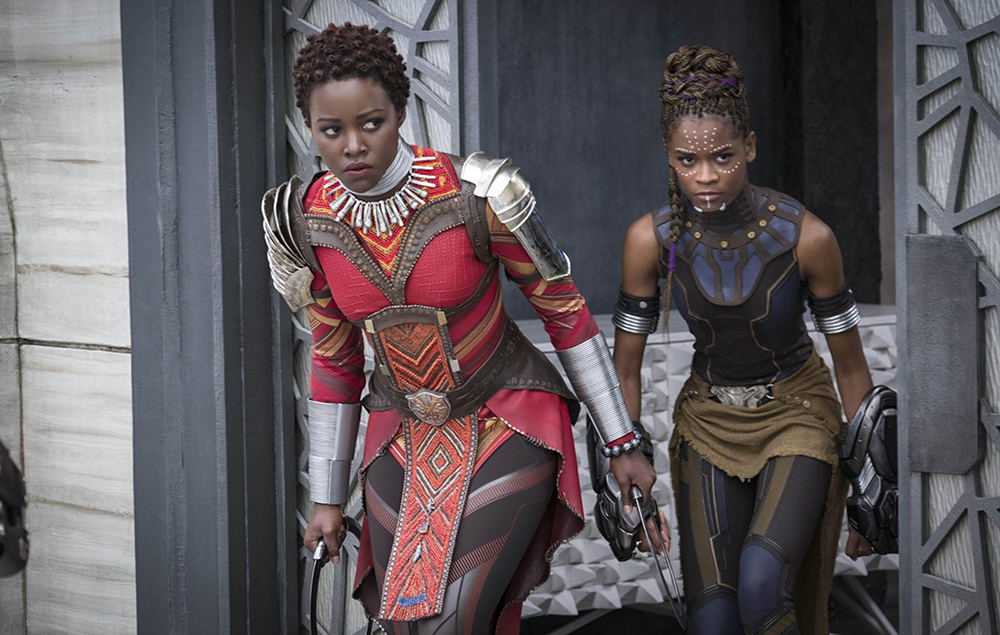 Lupita Nyong'o and Letitia Wright in Black Panther