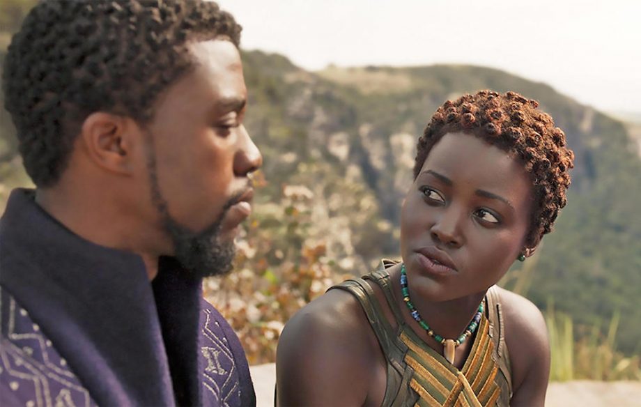 BLACK PANTHER 2018 Marvel Studios film with Lupita Nyong'o and Chadwick Boseman