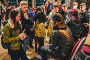 Young people meet the panellists