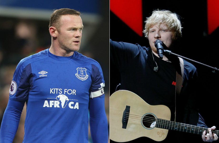 Wayne Rooney and Ed Sheeran