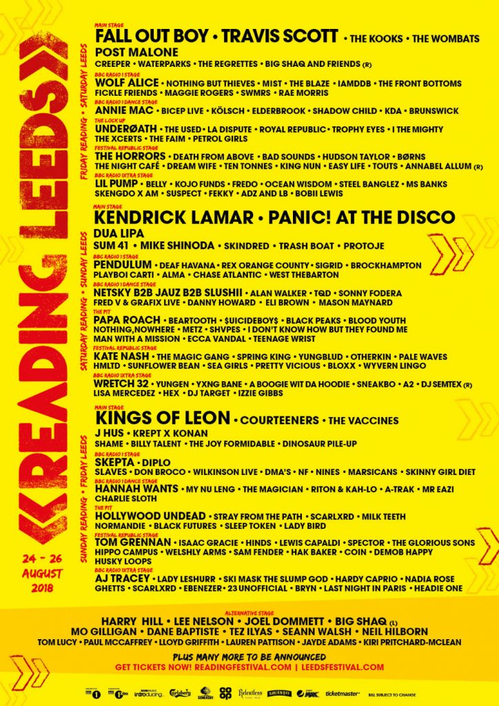 The line-up for Reading & Leeds 2018