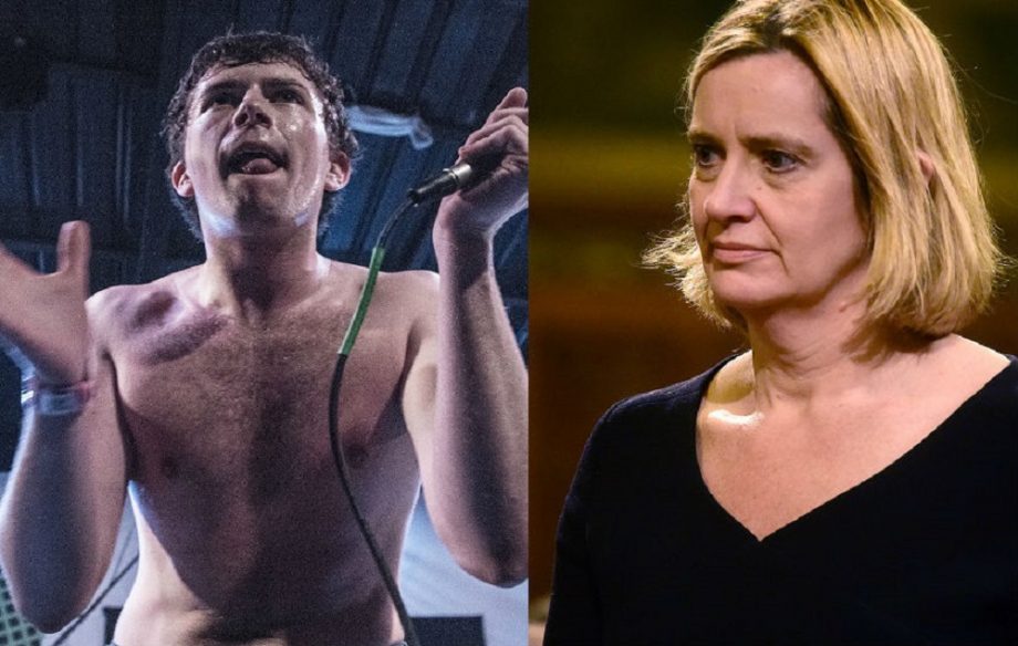 Shame singer Charlie Steen and Home Secretary Amber Rudd
