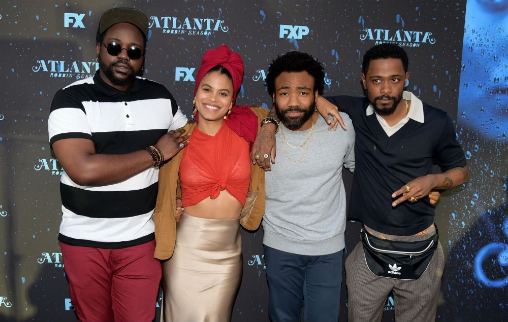 NORTH HOLLYWOOD, CA - JUNE 08: (L-R) Actors Brian Tyree Henry, Zazie Beetz, Donald Glover and Lakeith Stanfield arrive at FX's 'Atlanta Robbin' Season' FYC Event at the Saban Media Center on June 8, 2018 in North Hollywood, California