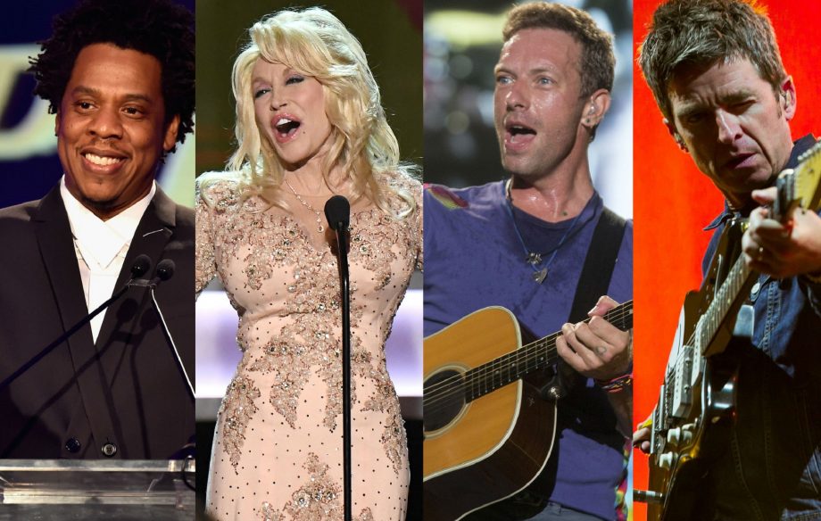 Jay-Z, Dolly Parton, Chris Martin and Noel Gallagher