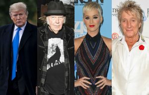 Katy Perry, Rod Stewart and Neil Young attack Donald Trump over his 