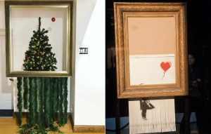 Someone's created a brilliant shredded Christmas tree, inspired by Banksy