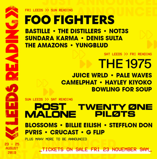 Reading & Leeds Festival announce headliners and first acts for 2019