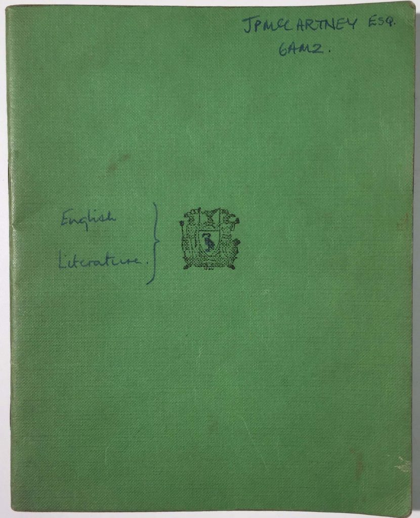 Paul McCartney's English lit book