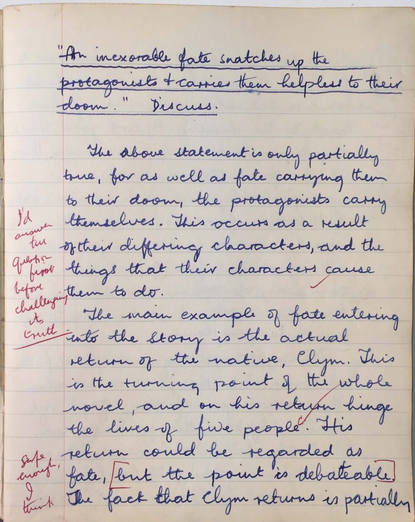 Paul McCartney's 1959/60 English book