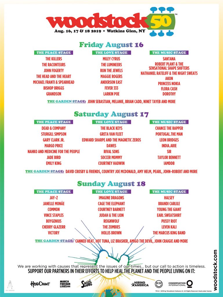 Woodstock 50 line-up poster