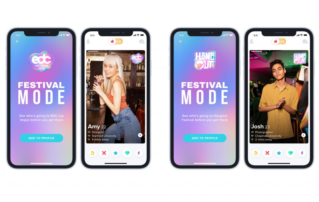 Tinder's 'Festival Mode'