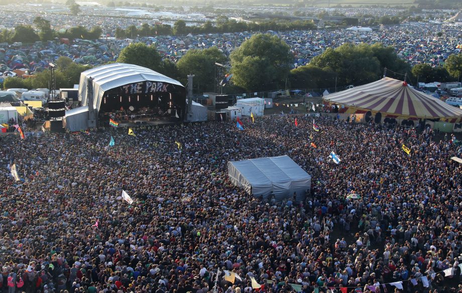 The crowd at the Park Stage for Pulp's secret Glastonbury set, 2011