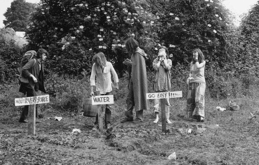Festival-goers at the 1971 edition of Glastonbury