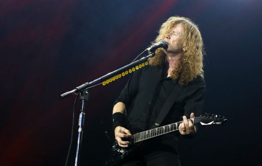 Dave Mustaine of Megadeth performs during the Stone Free Festival at The O2 Arena on June 16, 2018 in London, England