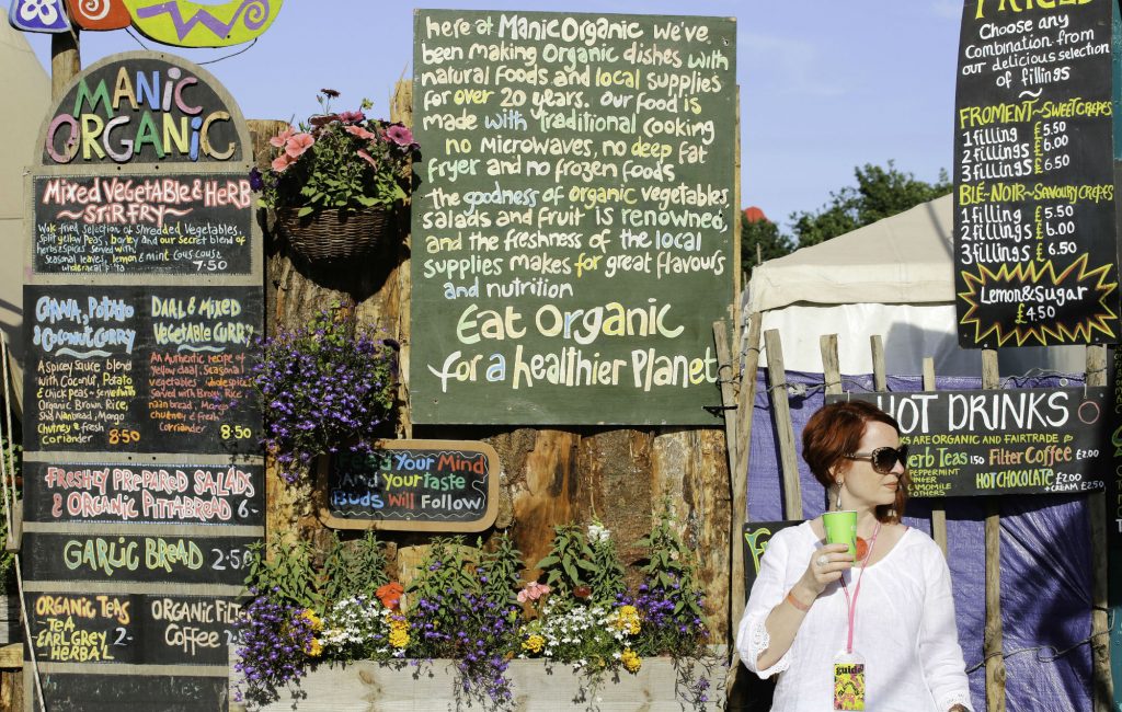 Vegan food stall, Glastonbury