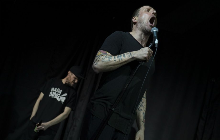 Sleaford Mods with Jason Williamson and Andrew Fearn perform at the Academy on March 15,, 2019 in Manchester, United Kingdom