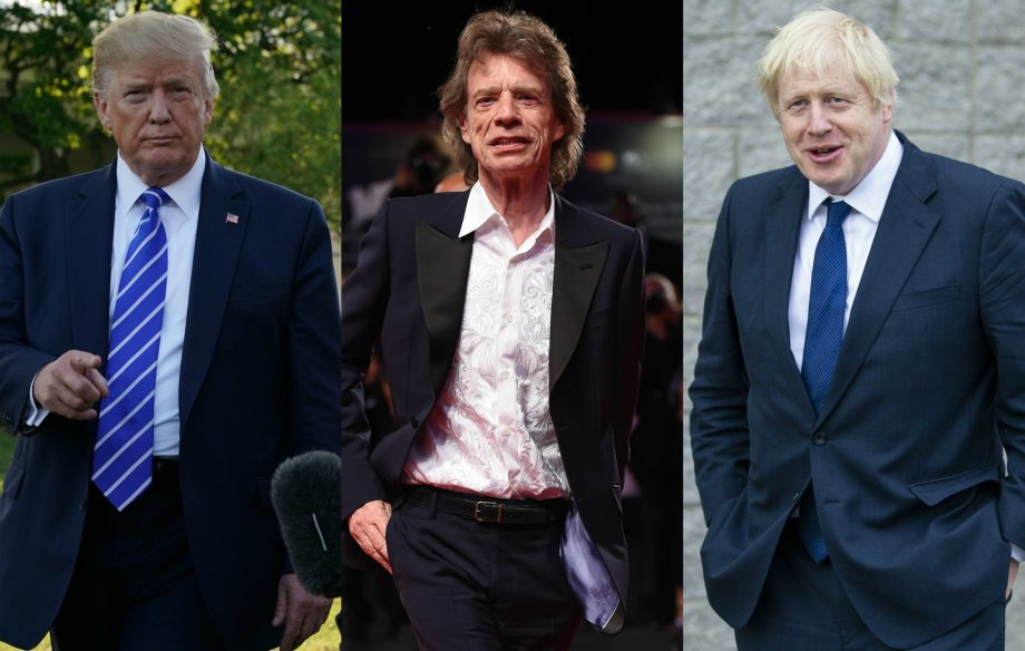 Donald Trump, Mick Jagger, Boris Johnson