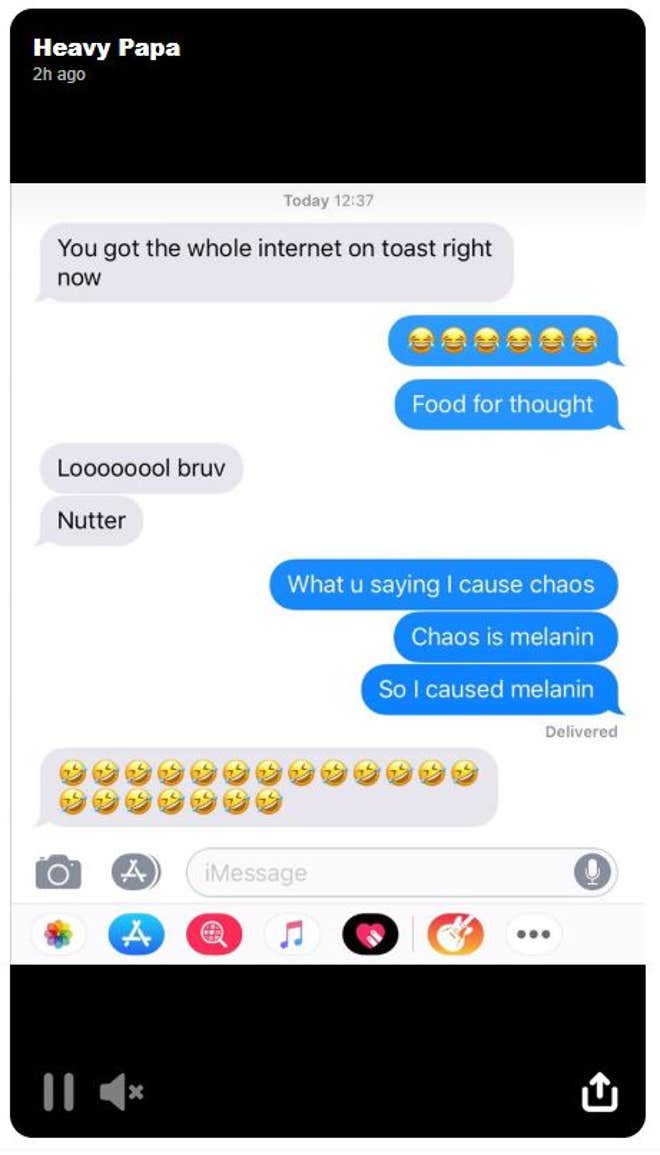 Credit: J Hus/Snapchat