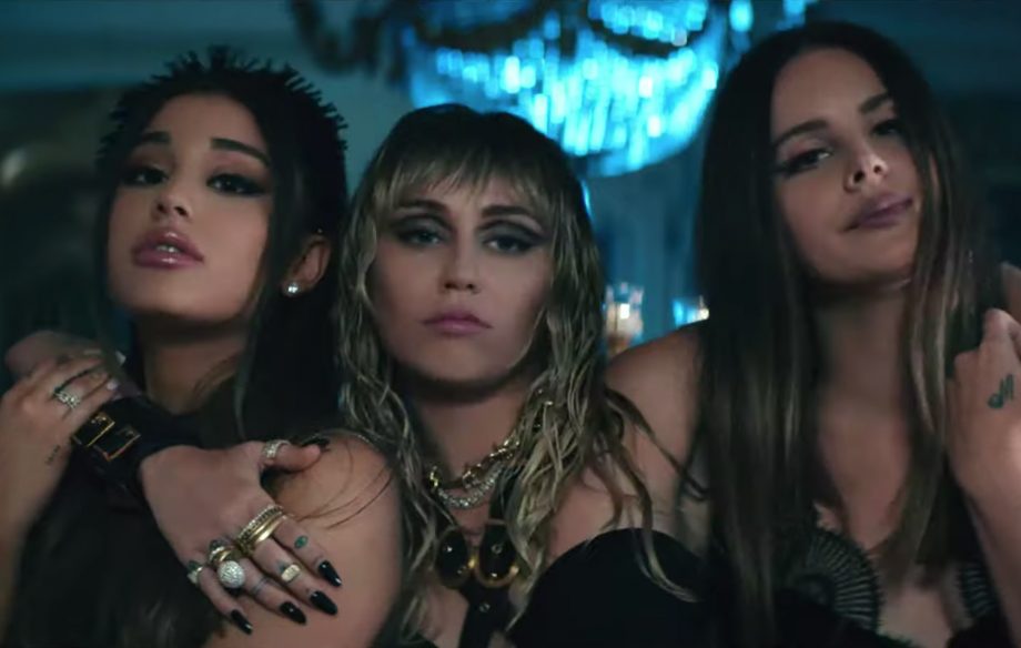 Ariana Grande Miley Cyrus Lana Del Rey Don't Call Me Angel music video Charlie's Angels remake theme song